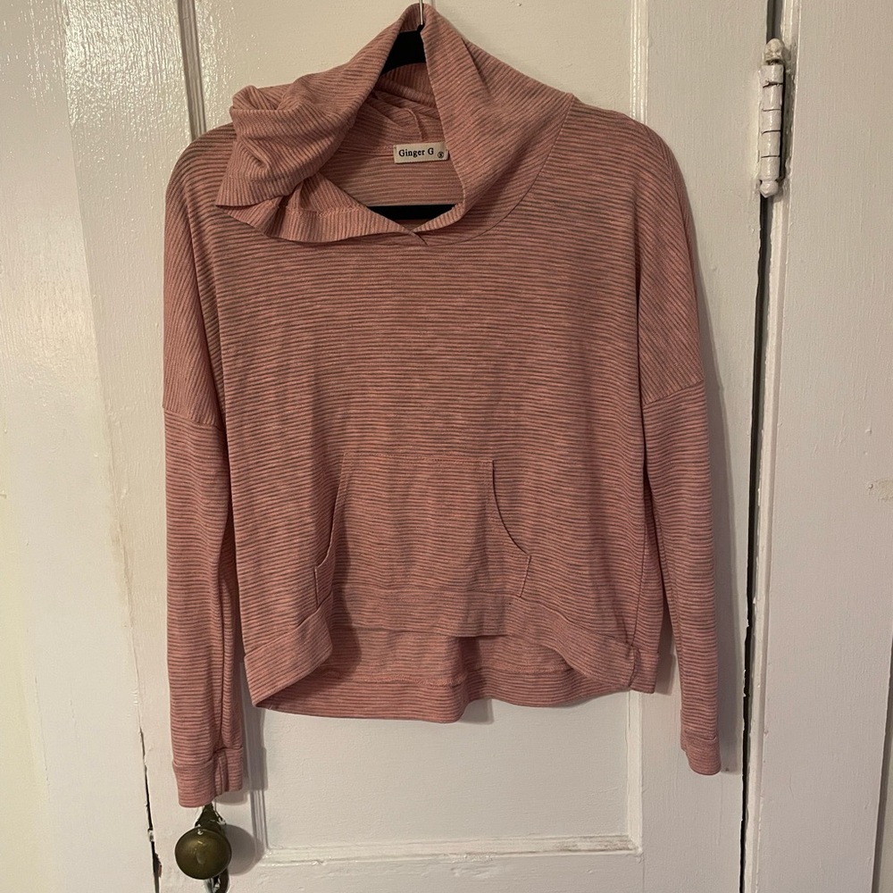 Pink long sleeve workout top